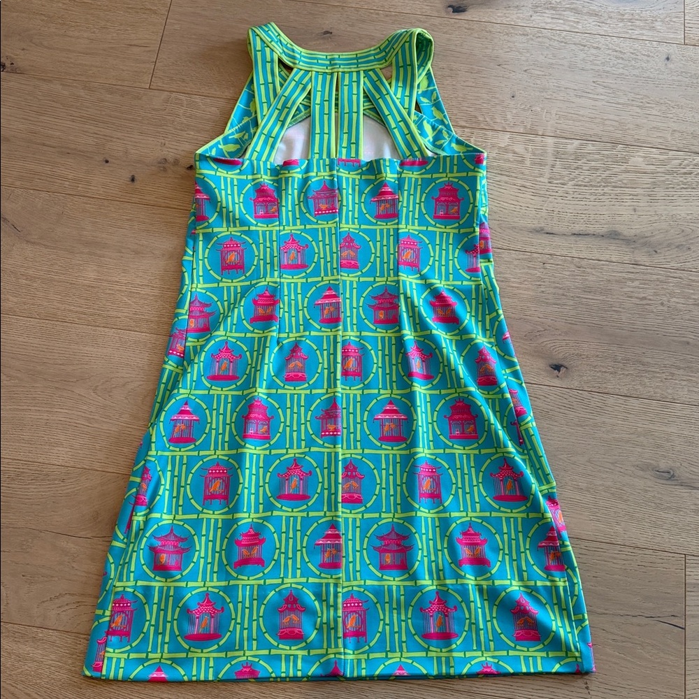 Gretchen Scott Isoceles Caged Bird Dress Large Bird Palace Pagado Stretch - Picture 4 of 7